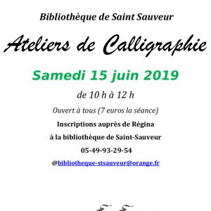 Calligraphie à la bibliothèque de St-Sauveur