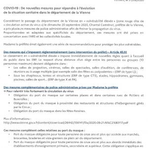 COVID-19 : De nouvelles mesures...