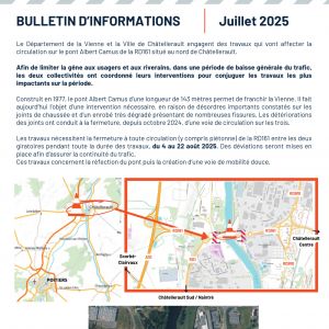 Fermeture du pont Albert Camus - Août 2025