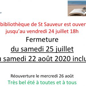 Fermeture estivale des bibliothèques