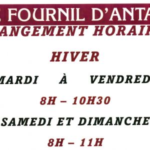 Le Fournil d'Antan change d'horaires