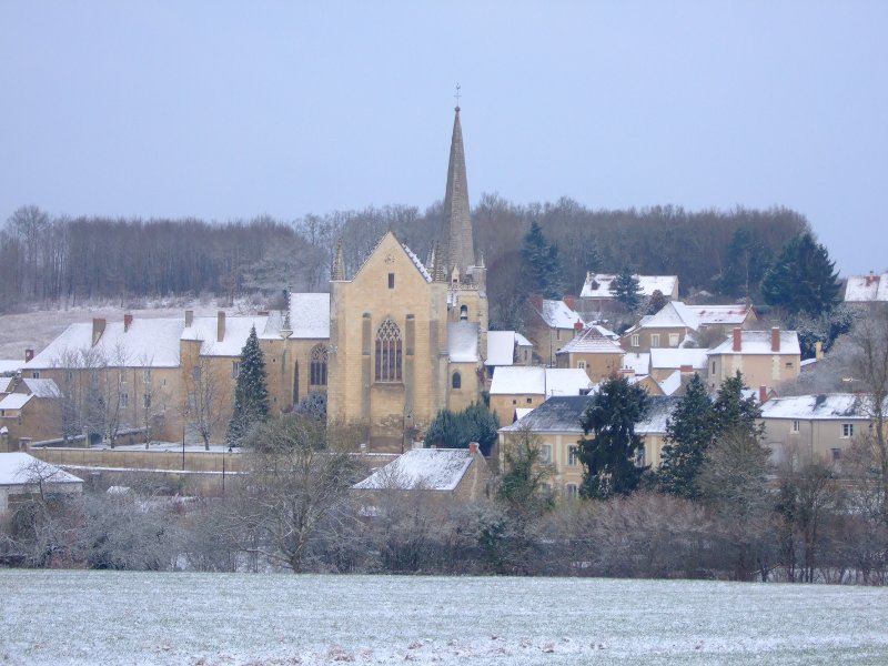 Le bourg de St-Sauveur sous la neige