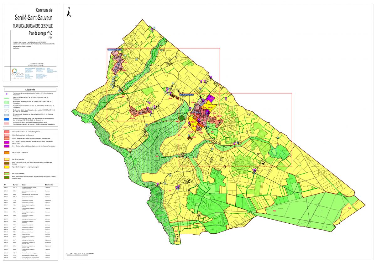Plan de zonage PLU Senillé